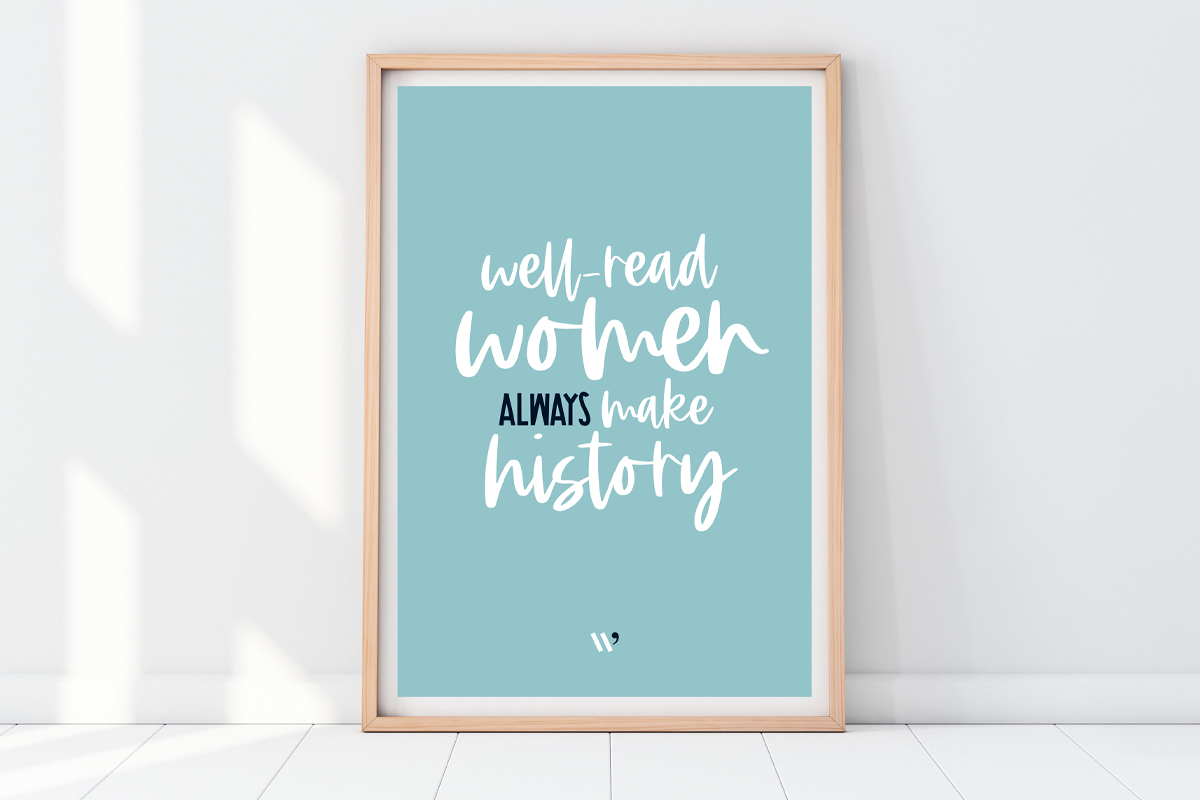A4 Typographic Print Blue